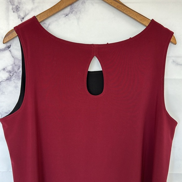 DENNIS BASSO Italia Knit Reversibile Tank Top Black Solid Maroon - Picture 7 of 13